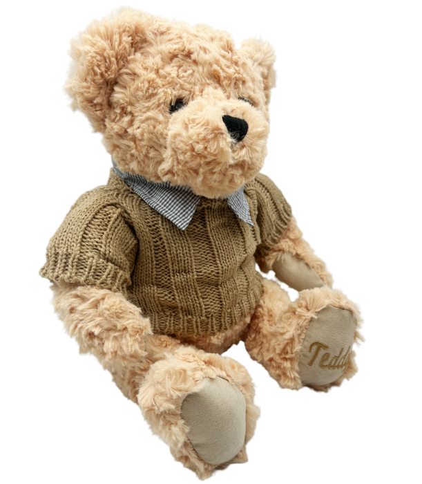 Ursulet de plus TEDDY cu pulover tricotat maro [2]