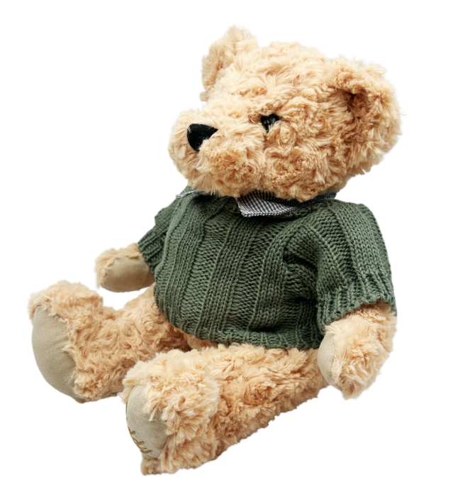 Ursulet de plus TEDDY cu pulover tricotat verde [2]
