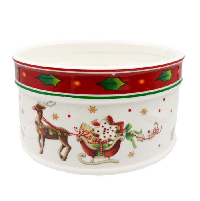 Vas ceramic cu Moș Crăciun și ren - decor festiv SEASON, 17x9.5cm [4]