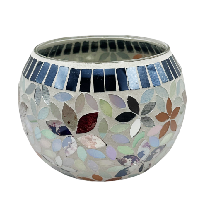 Vas - bol decorativ sticla cu mozaic BLOOM - multicolor, 12.5 cm [1]