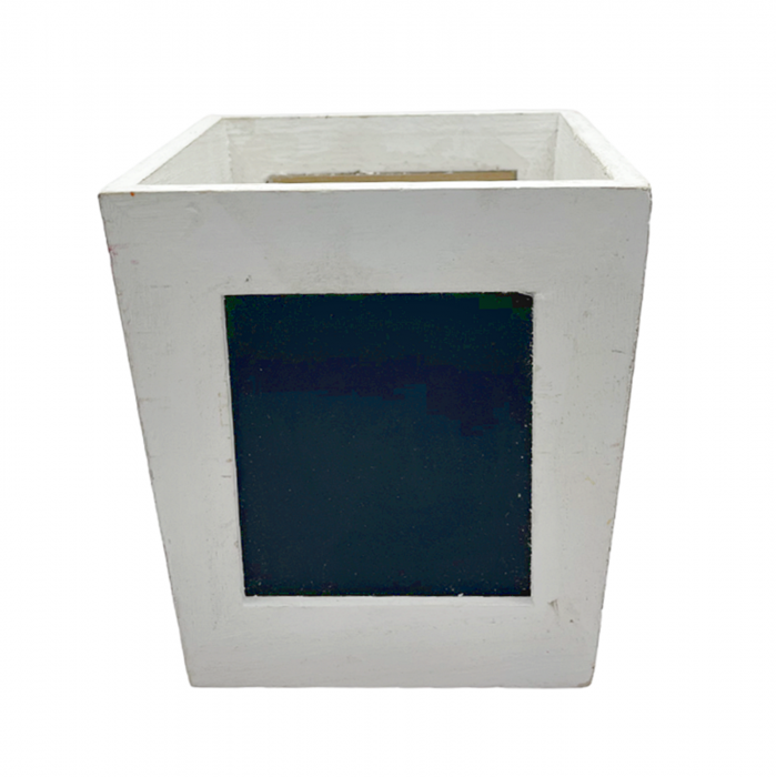 Cos alb decorativ cu tablita de scris, Nate, 12x13cm [2]