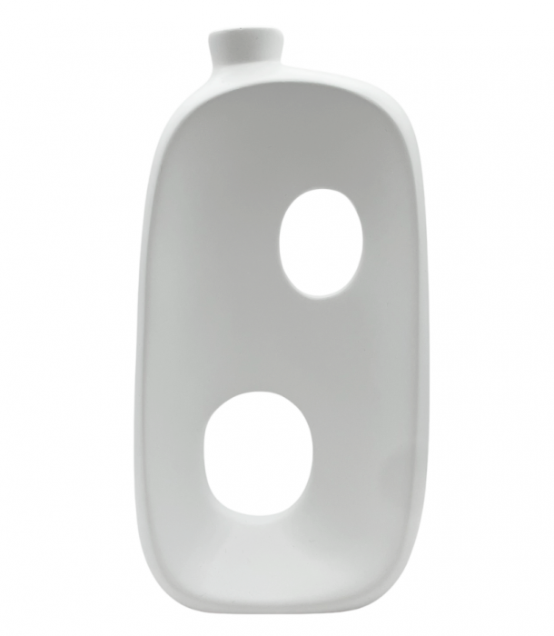 Vaza ceramica CIRCLE, Alb, 20cm [4]