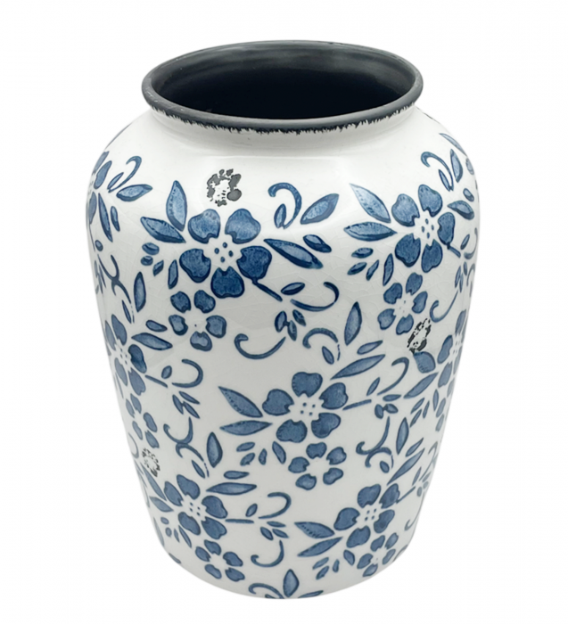 Vaza ceramica SANTORINI, Alb/ Albastru, 20cm [3]