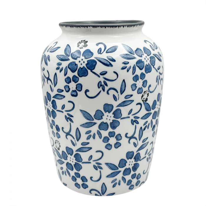 Vaza ceramica SANTORINI, Alb/ Albastru, 20cm [2]