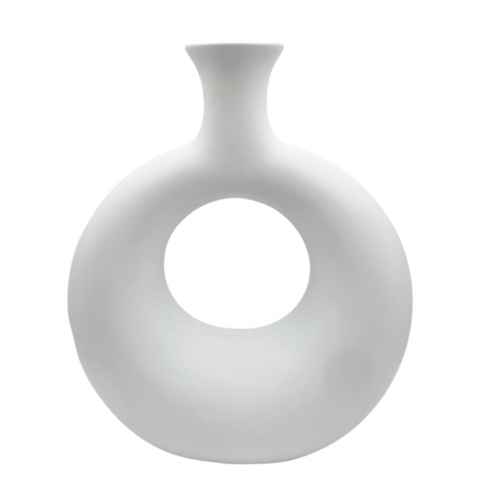 Vaza ceramica AMARILLO, Alb, 16x21cm [1]