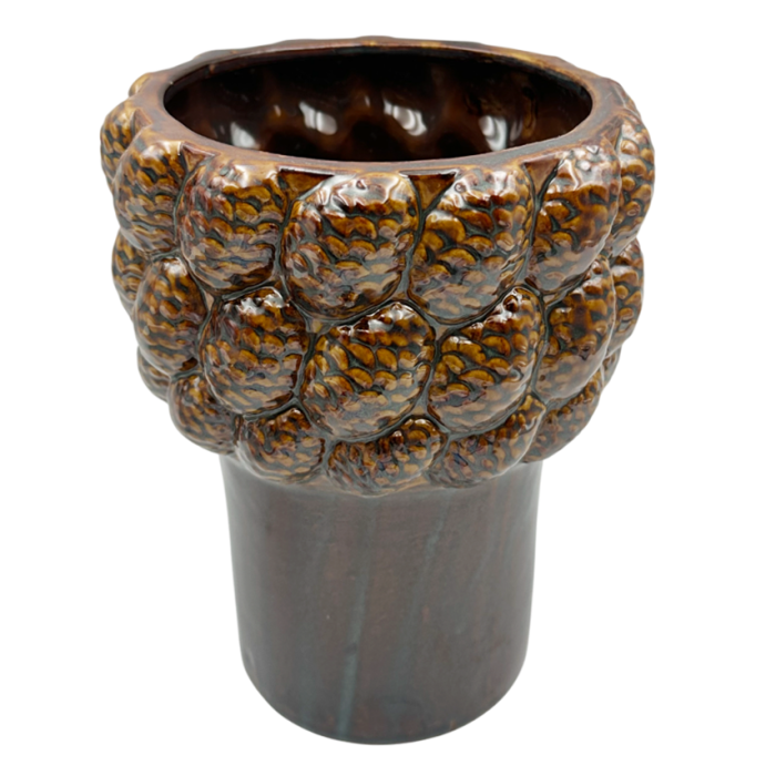 Vază ceramică texturată maro PINECONE, 20cm [2]
