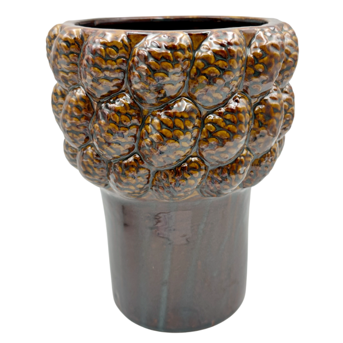 Vază ceramică texturată maro PINECONE, 20cm [1]
