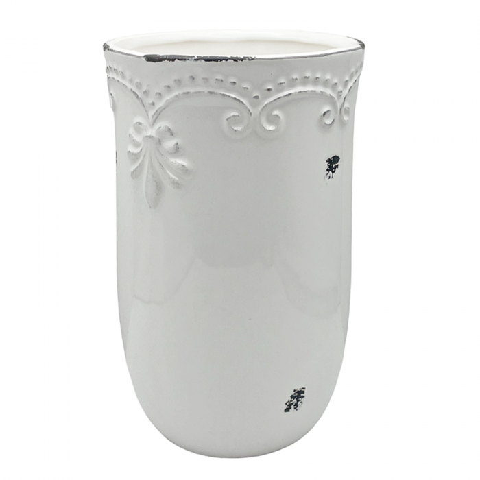 Vaza ceramica FLEUR DE LYS, Alb, 16cm [2]