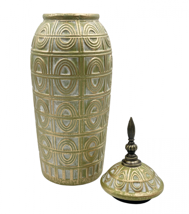 Vaza ceramica BONITA cu capac, Bleu Auriu, 31cm [1]