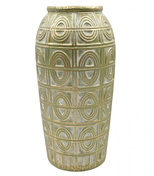 Vaza ceramica BONITA cu capac, Bleu Auriu, 31cm [2]
