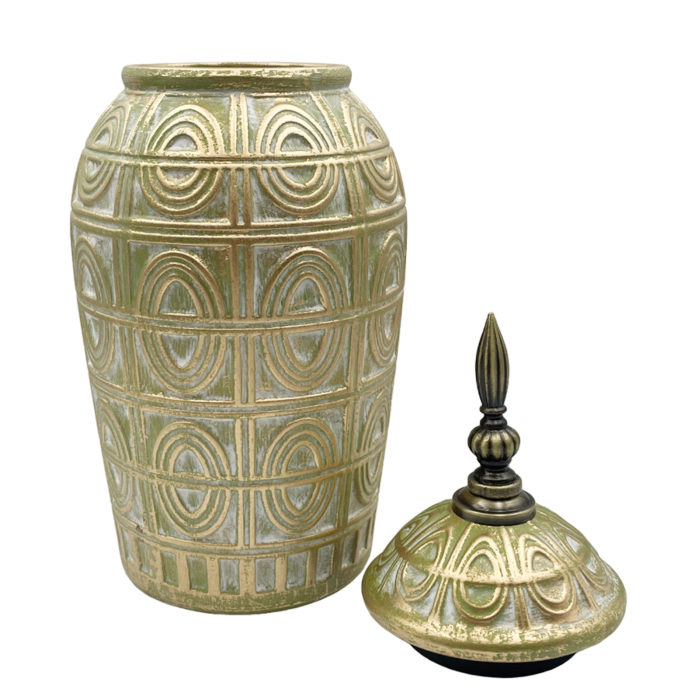 Vaza ceramica BONITA cu capac, Bleu Auriu, 23cm [1]