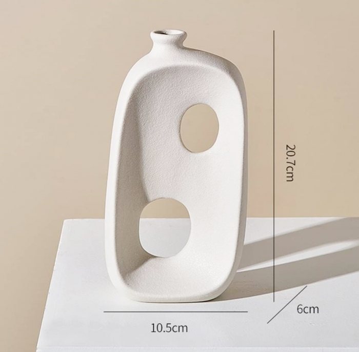 Vaza ceramica CIRCLE, Alb, 20cm [5]