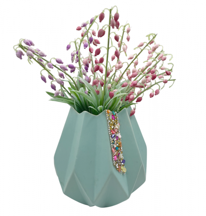 Vaza ceramica EDITH, Turcoaz, 14cm [3]