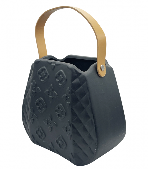 Vaza ceramica FIRENZE BORSA, Negru, 19x17cm [1]