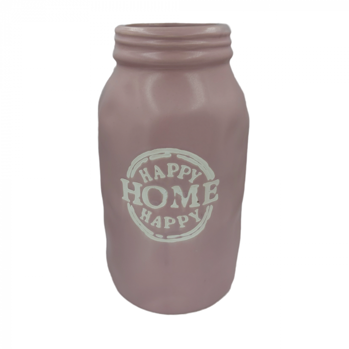 Vaza Happy Home 25cm, Roz, Ceramica [1]