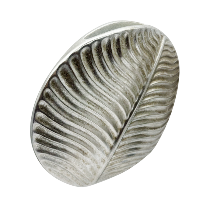 Vaza decorativa argintie in forma de frunza LEAFY 20cm [2]