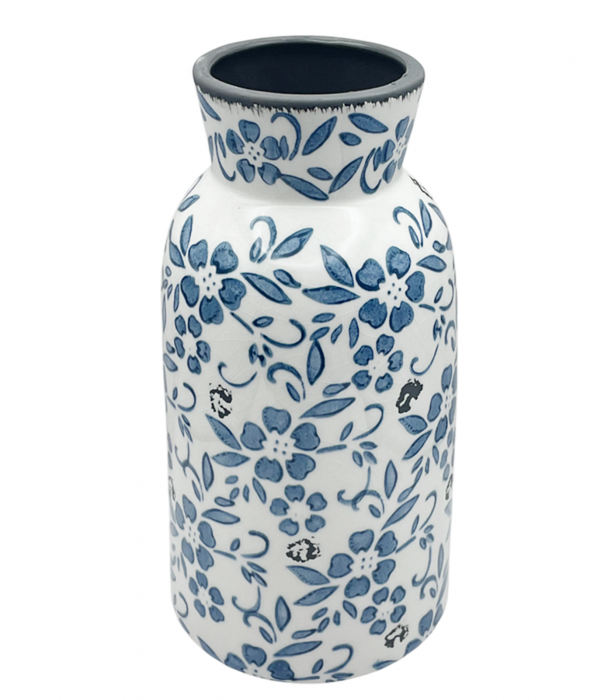 Vaza ceramica SANTORINI, Alb/ Albastru, 24cm [2]