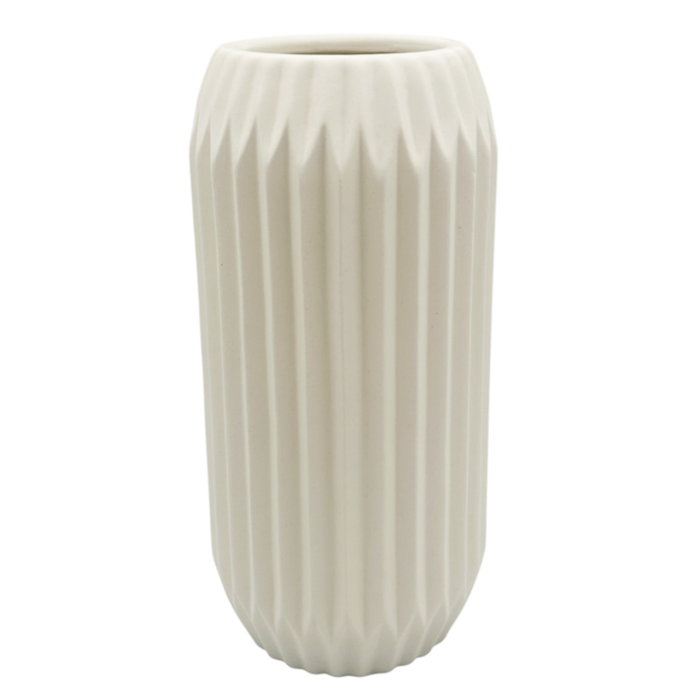 Vază albă ceramică mată – decor minimalist și elegant [1]