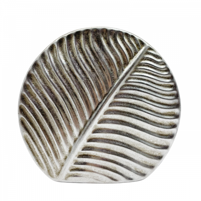 Vaza ceramica LEAF, Argintiu, 25cm [2]
