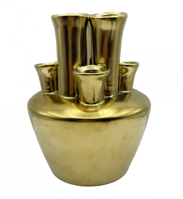 Vaza ceramica SEVEN, Auriu, 16cm [3]