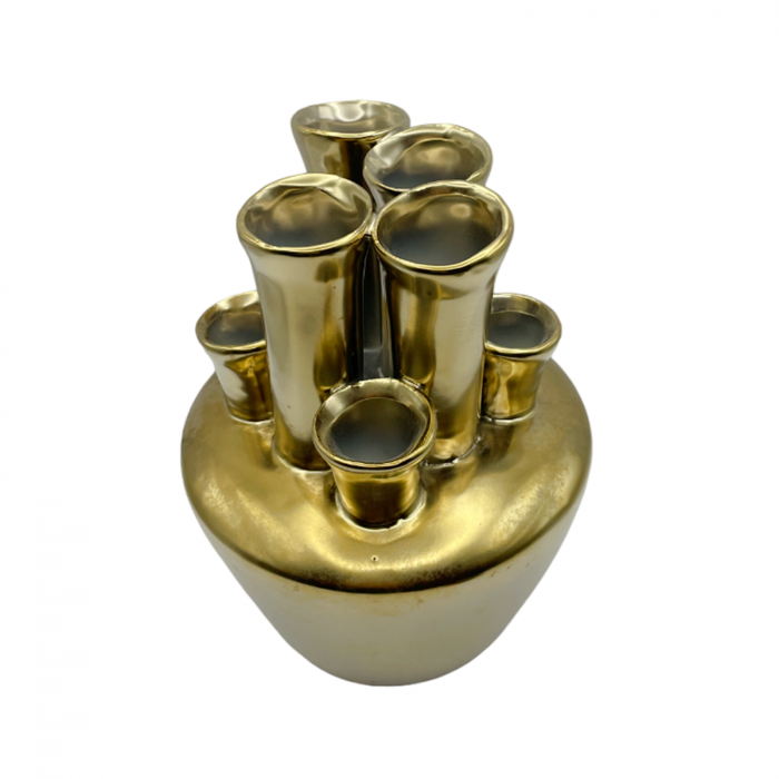Vaza ceramica SEVEN, Auriu, 16cm [2]