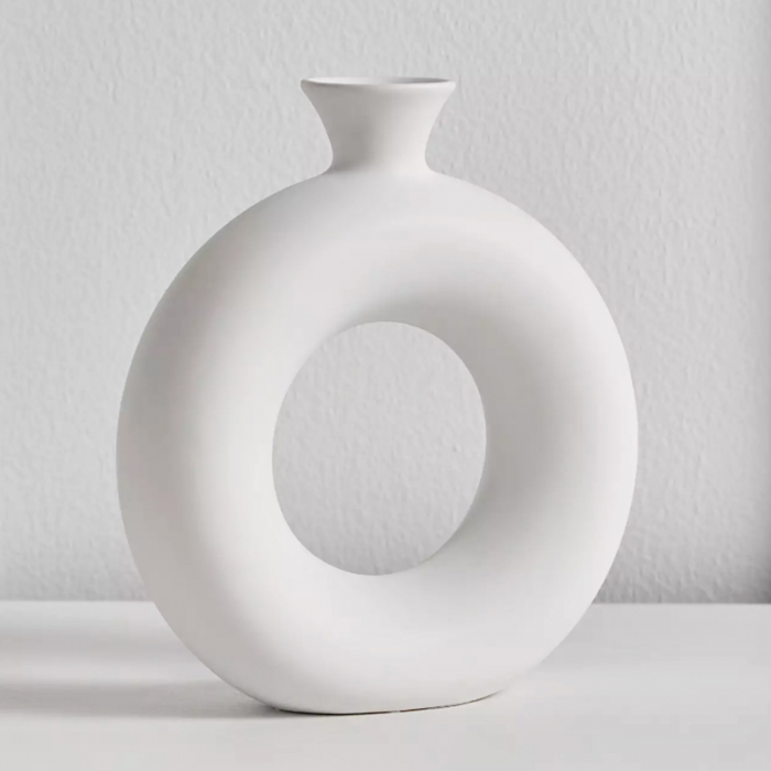 Vaza ceramica AMARILLO, Alb, 20x25cm [2]