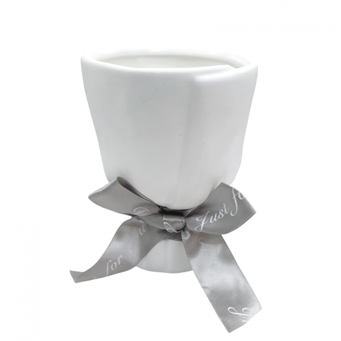 Vaza ceramica MALAGA, Alb, 14cm [1]