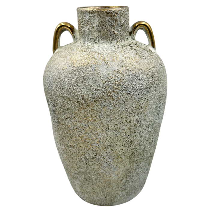 Vază Decorativă Texturata cu Manere Aurii – Stil Rustic-Elegant [1]