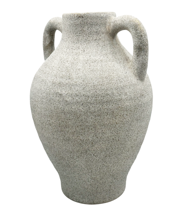 Vază Decorativă Texturată cu Manere BERCY, Gri pietruit [2]