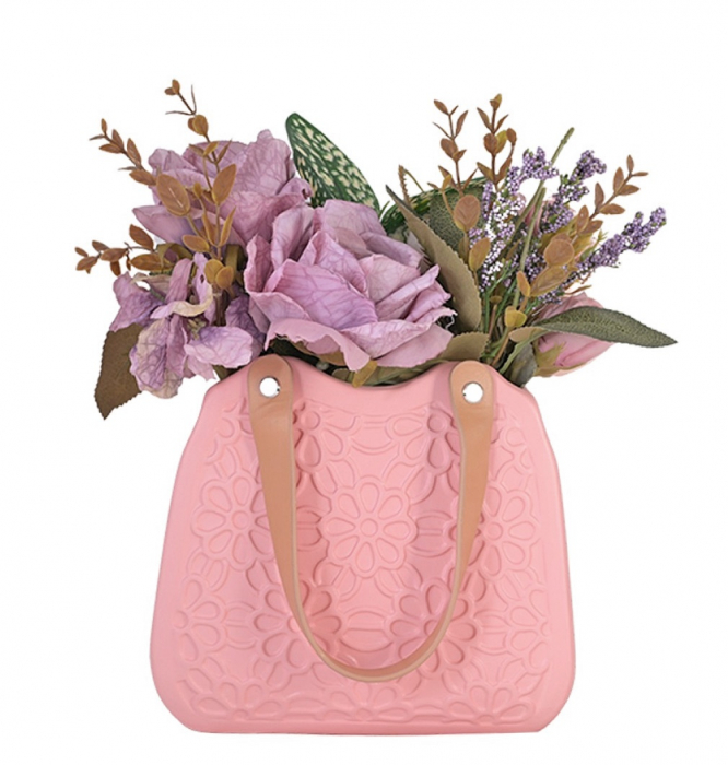 Vaza ceramica FIRENZE BORSA, Verde, 19x17cm [3]