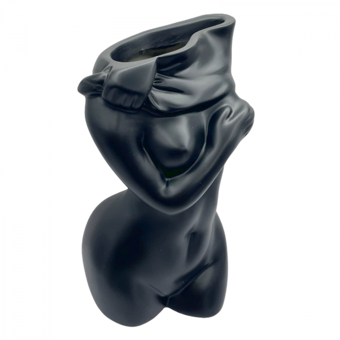 Vaza ceramica WOMAN BODY, Negru, 18cm [2]