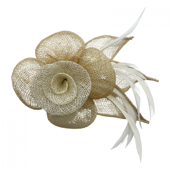 Voaleta - Fascinator & Brosa CARMEN, Bej, 12cm [1]