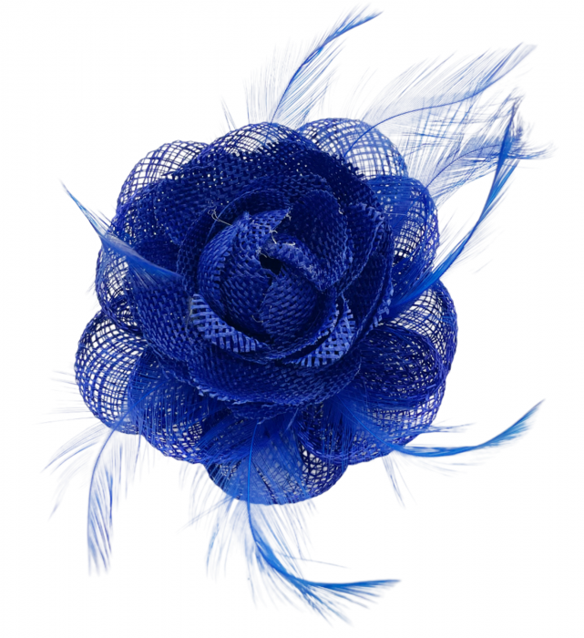 Voaleta - Fascinator & Brosa ROSA, Albastru, 8cm [3]