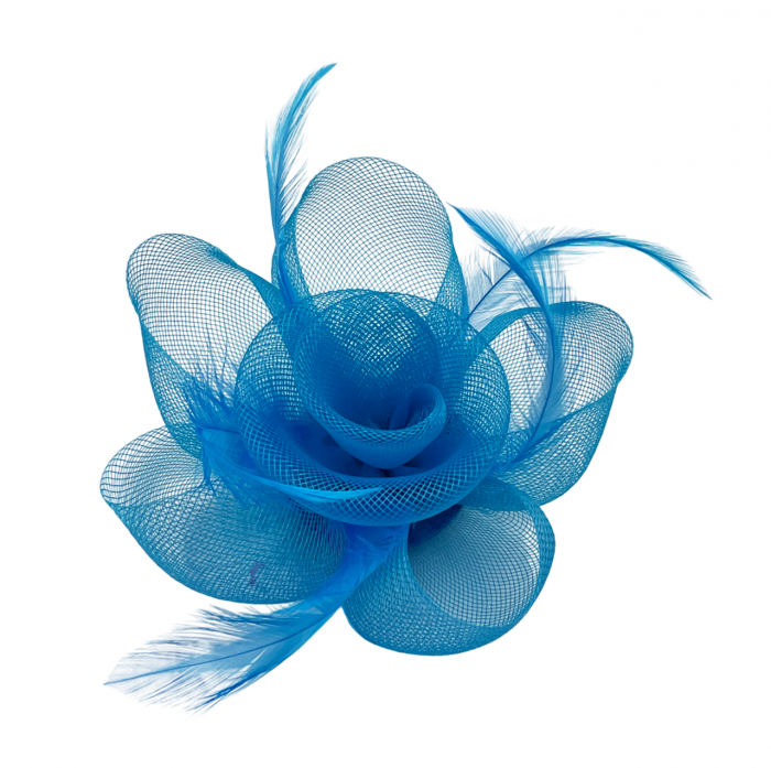 Voaleta - Fascinator & Brosa LUCINDA, Bleu turcoaz, 13cm [5]