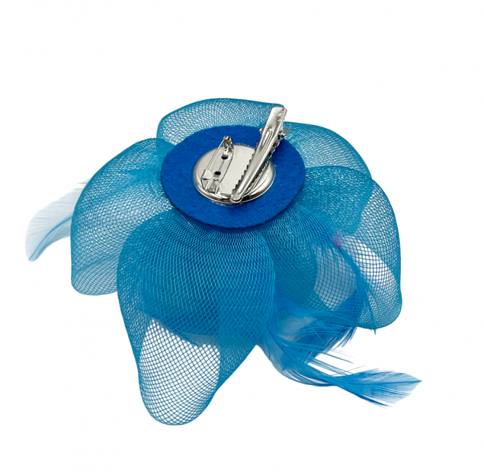 Voaleta - Fascinator & Brosa LUCINDA, Bleu turcoaz, 13cm [4]