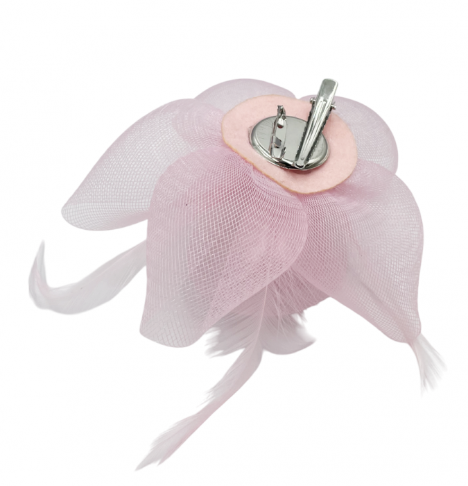 Voaleta - Fascinator & Brosa LUCINDA, Roz, 13cm [2]