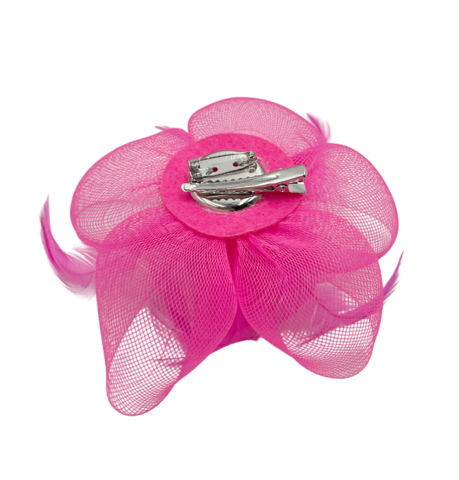 Voaleta - Fascinator & Brosa LUCINDA, Fucsia, 13cm [4]