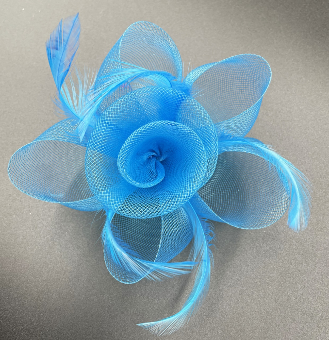 Voaleta - Fascinator & Brosa LUCINDA, Bleu turcoaz, 13cm [2]