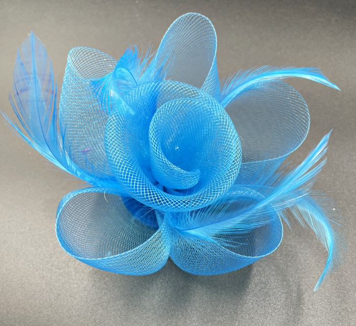 Voaleta - Fascinator & Brosa LUCINDA, Bleu turcoaz, 13cm [3]
