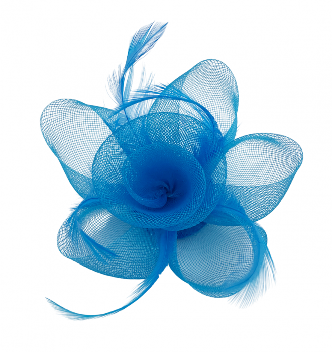 Voaleta - Fascinator & Brosa LUCINDA, Bleu turcoaz, 13cm [1]