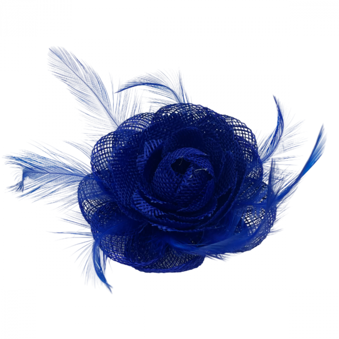 Voaleta - Fascinator & Brosa ROSA, Albastru, 8cm [1]