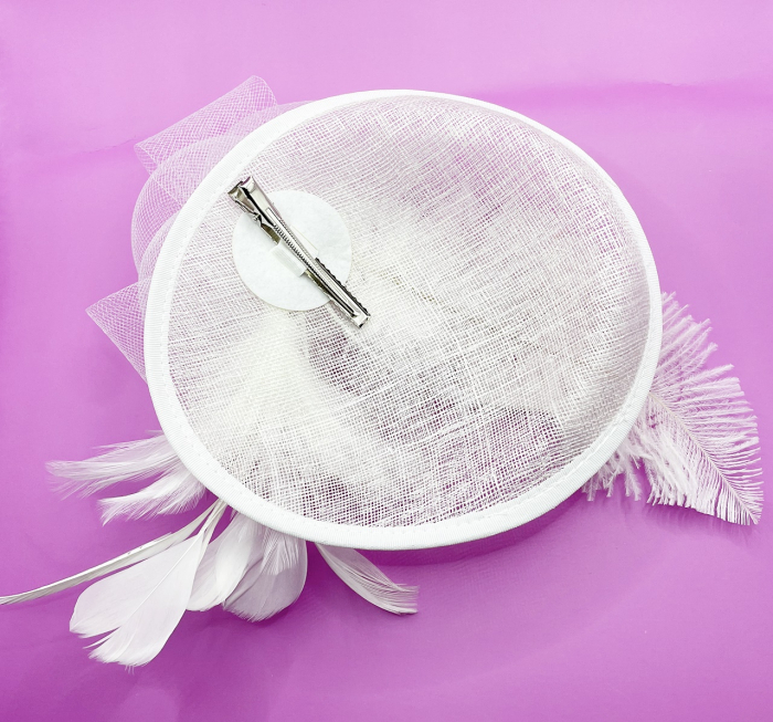 Voaleta - Fascinator ASCOT, Alb, 20cm [3]