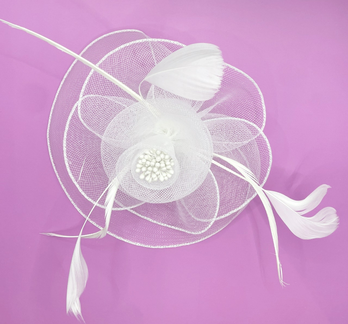 Voaleta - Fascinator CARMELLA, Alb [4]
