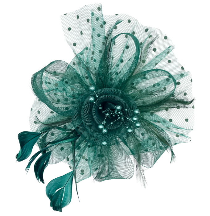 Voaleta - Fascinator LIZETTE, Verde, 20cm [1]