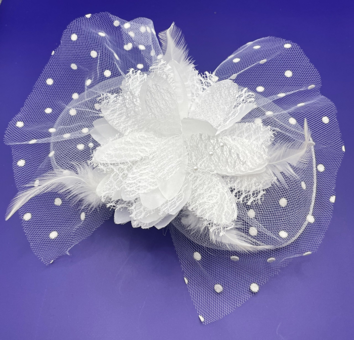 Voaleta - Fascinator ELIZABETH, Alb, 20cm [1]