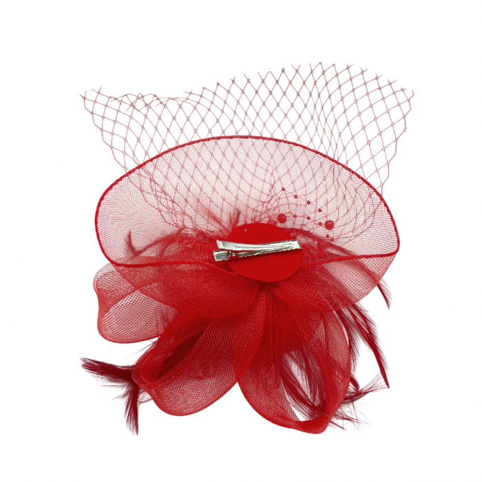 Voaleta - Fascinator JESSICA, Rosu, 20cm [2]