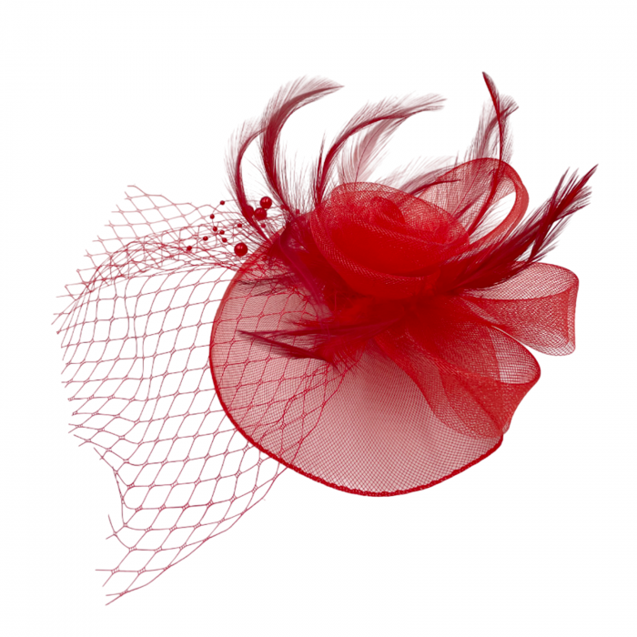 Voaleta - Fascinator JESSICA, Rosu, 20cm [1]