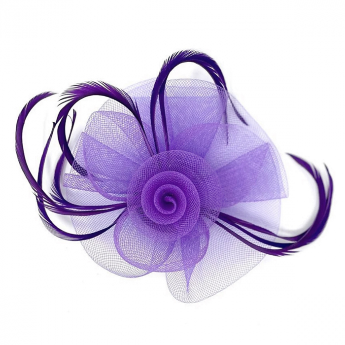 Voaleta - Accesoriu par Fascinator GRACE, Mov [1]