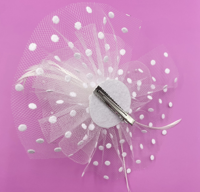 Voaleta - Fascinator Agrafa CAMILLE, Alb [2]