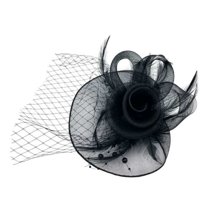 Voaleta - Fascinator JESSICA, Negru, 20cm [1]